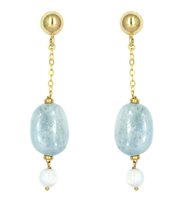 Pendientes Io & Te  Mujer in Plata Acquamarina ORGEACDO